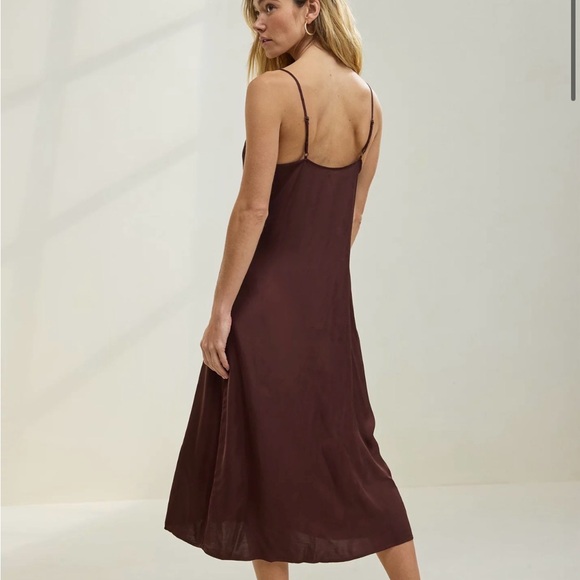 Brown Satin Slip Dress (NWT) - Picture 4 of 6